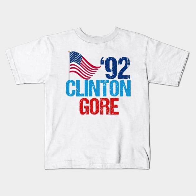 Clinton Gore Vintage Election 1992 Kids T-Shirt by epiclovedesigns